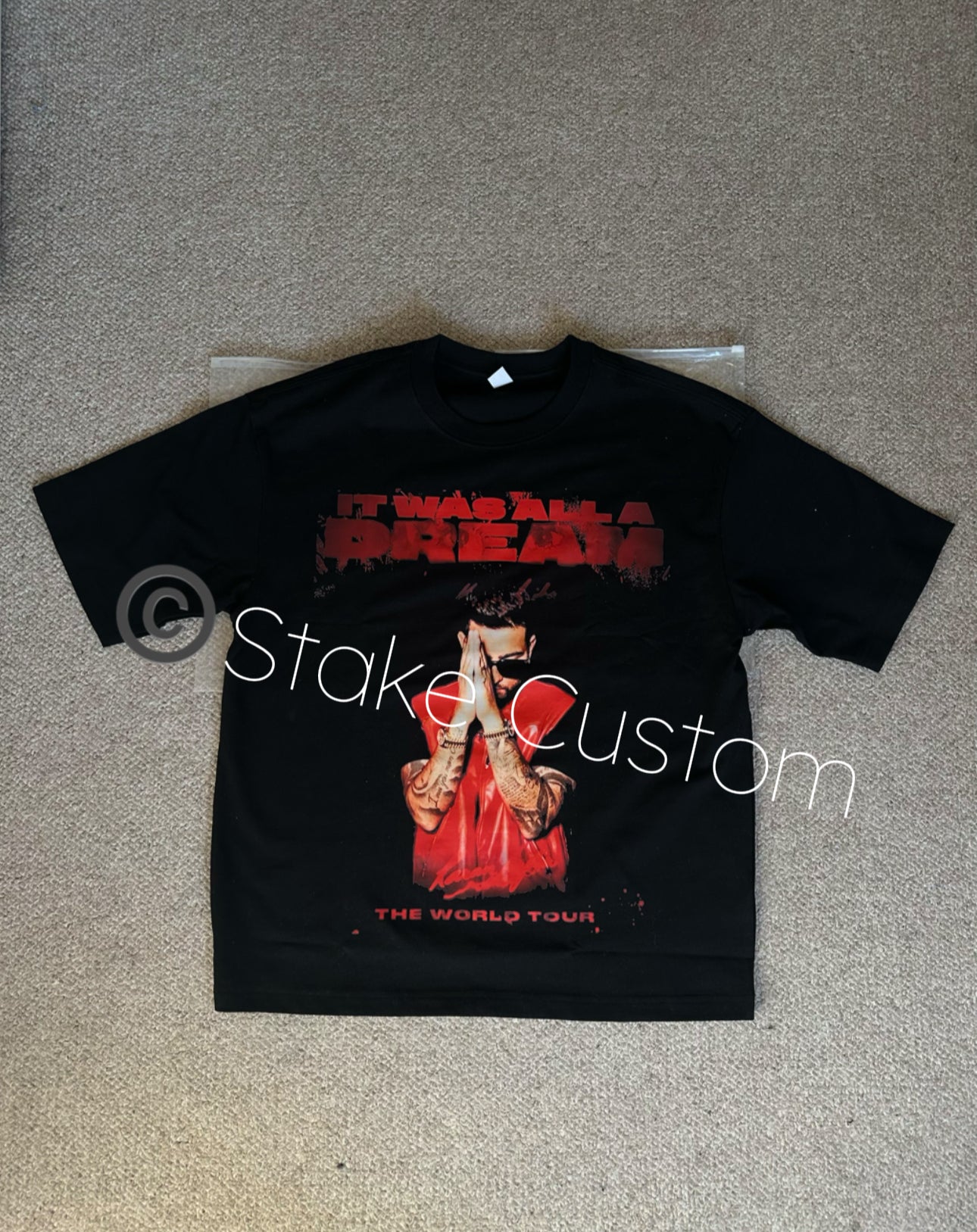 Red color New Style Karan aujla T shirts 2024 Cotton 300 Gsm